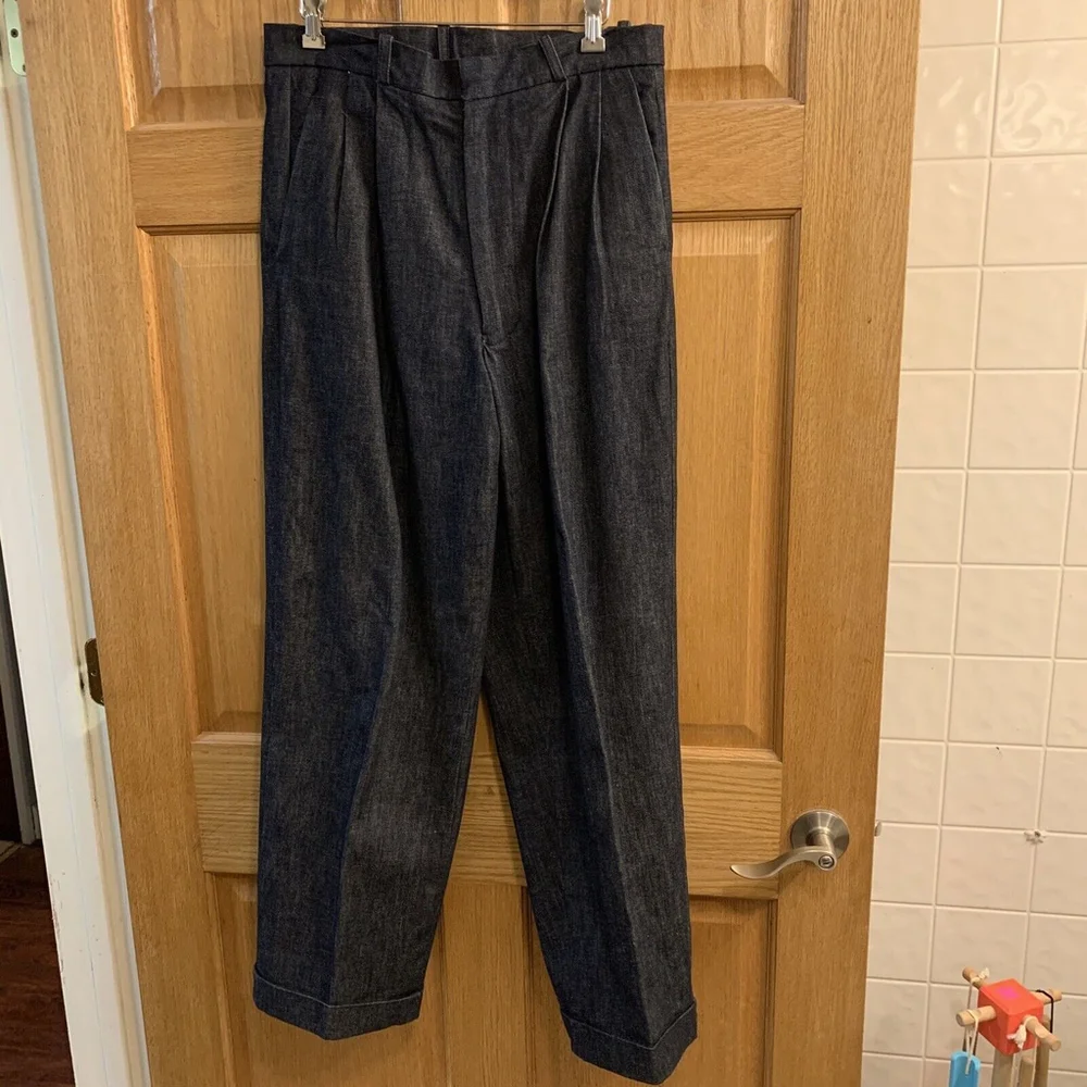 Vintage 70s Blue Denim Pearl Snap 2 PC Suit Set Sz L 1970s Jacket Pants Outfit